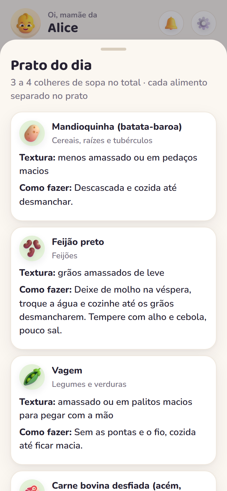Detalhe do prato com textura