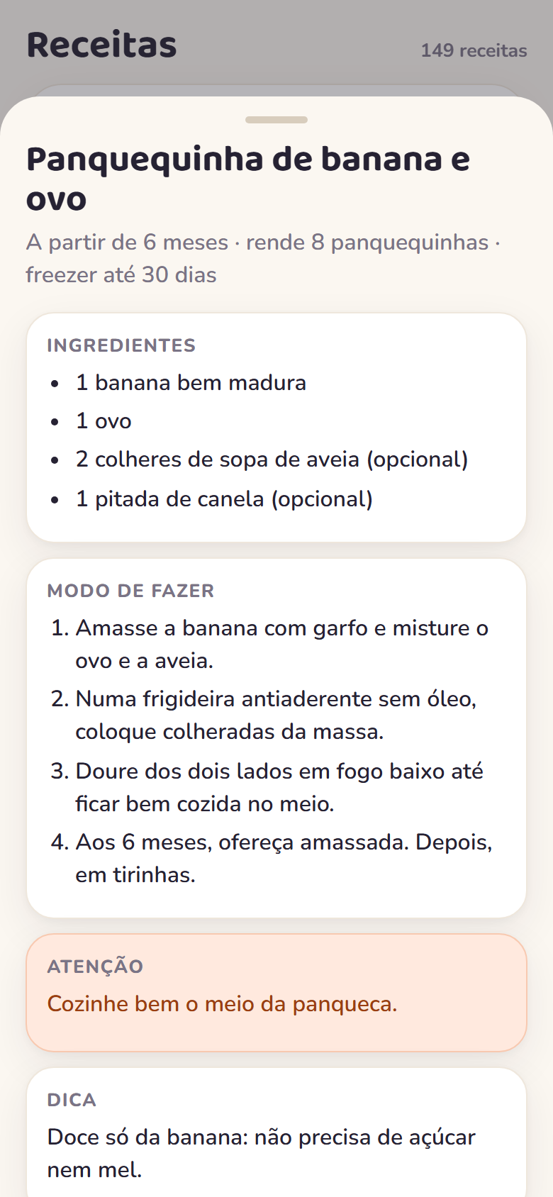 Receita passo a passo